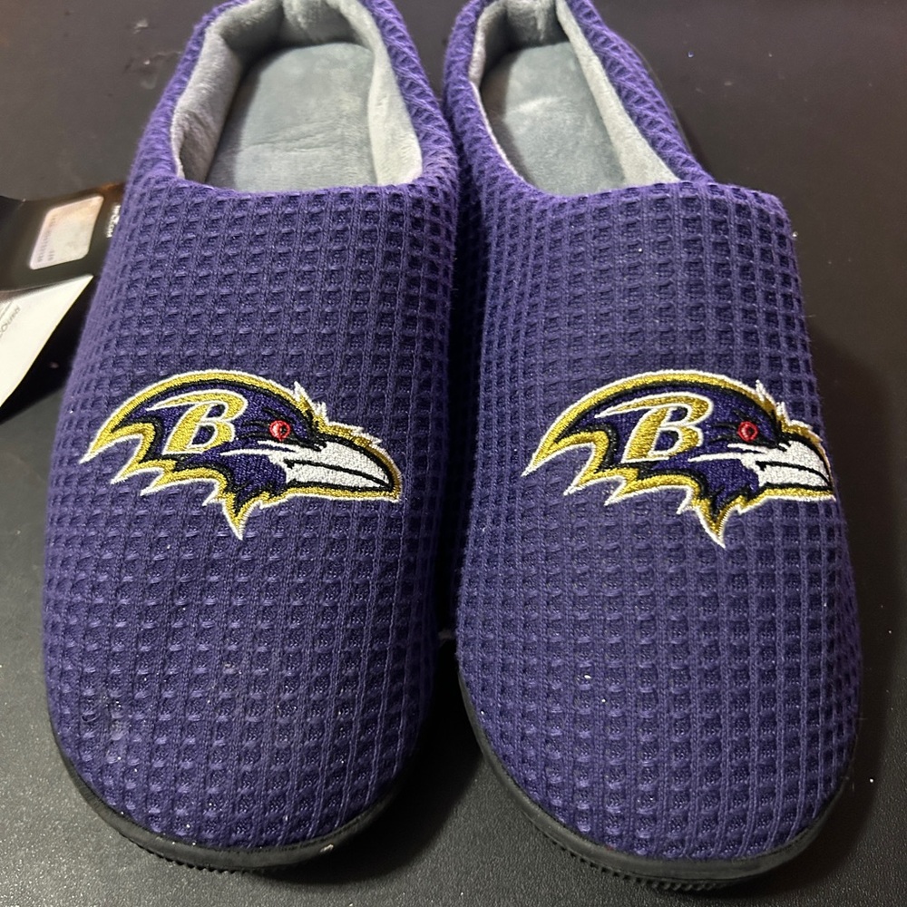 Men's Purple Slippers with Embroidered Logo